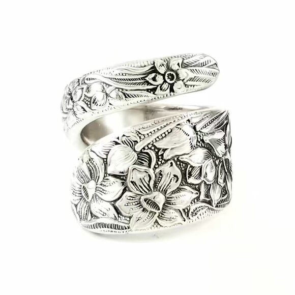 Boho Tulip Floral Adjustable Spoon Ring #1158 - Picture 6 of 7